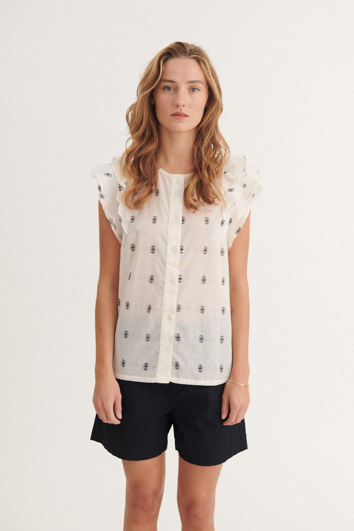 Basic Apparel Ada Shirt Shirts 705 whisper white / Sky captain